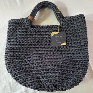 Dark Gray handbag, cord woven, NWT